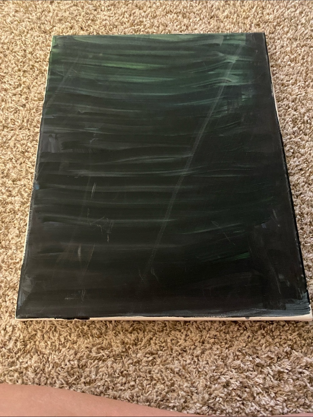 Dark Green Abstract Canvas Wall Art